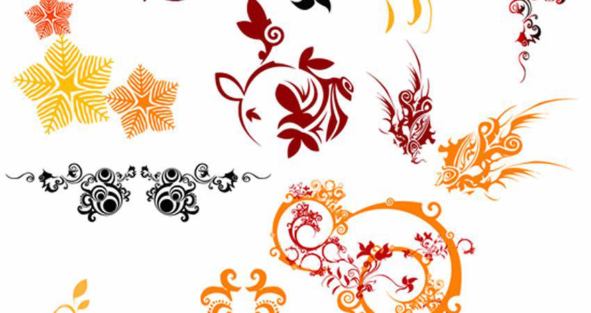 Swirl Flower vector template free illustrator