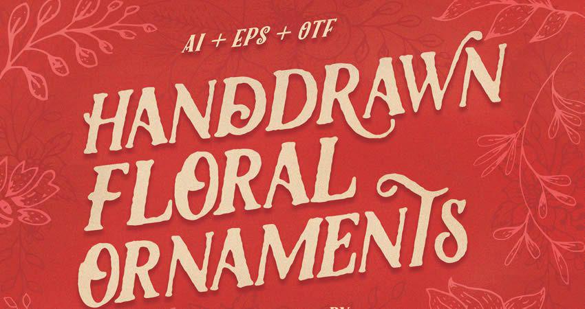 Handdrawn Floral Ornament vector template free illustrator