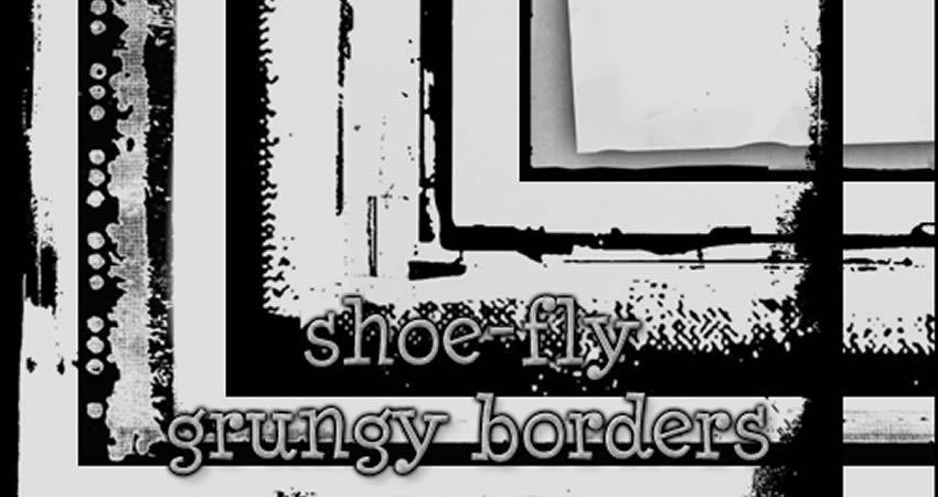 Grungy Border Brush Set vector template free illustrator