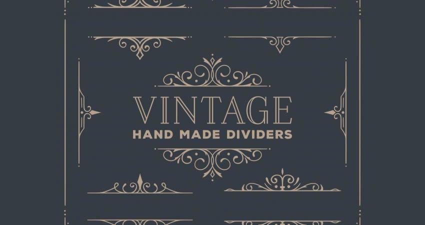 Vintage Ornament Divider Collection vector template free illustrator