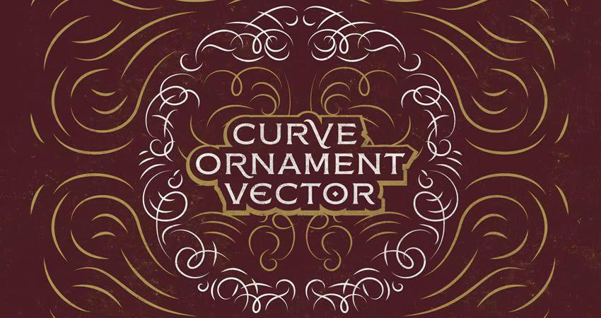 Curve Ornament Vector template free illustrator