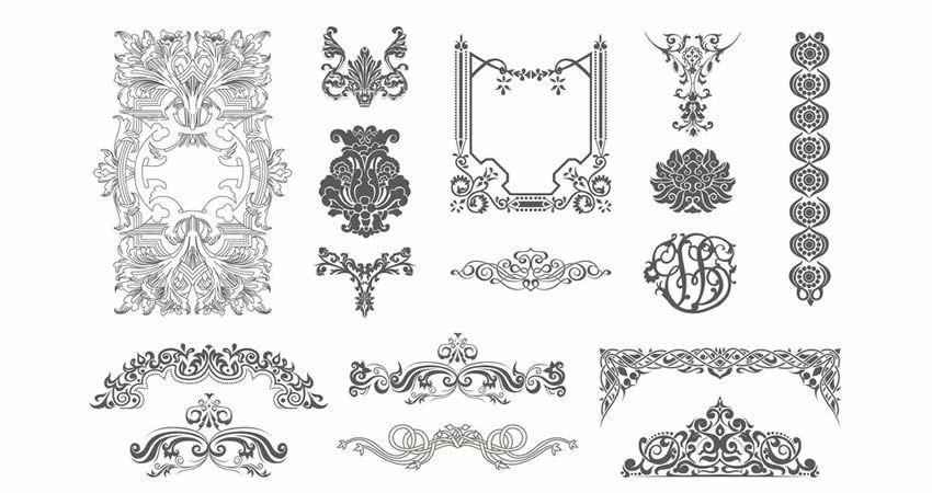 Victorian Vector Ornaments template free illustrator
