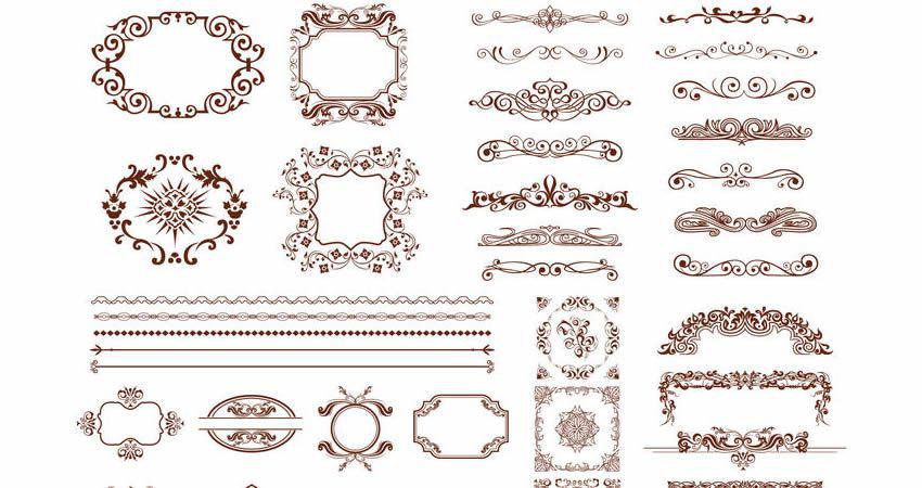 Retro Design Elements Collection vector template free illustrator