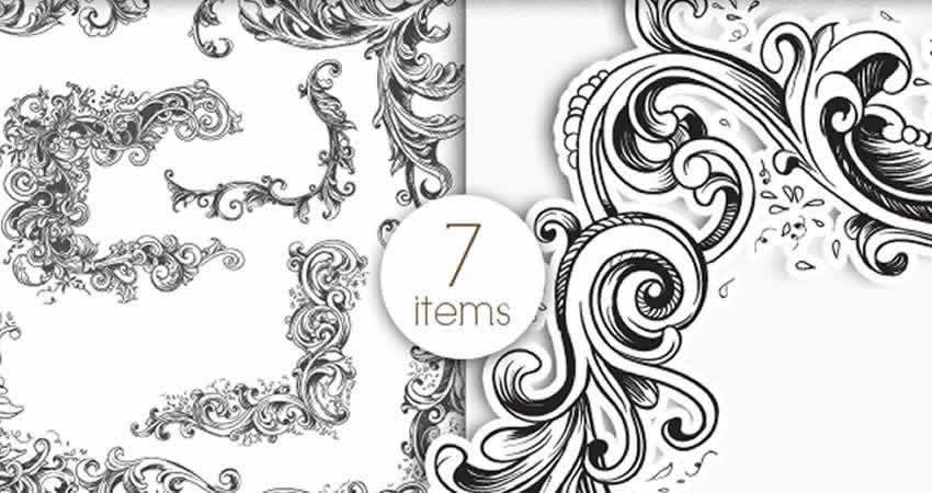 Floral Frames Vector Pack template free illustrator