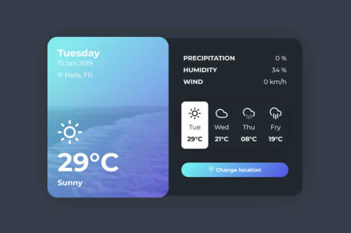 8 CSS & JavaScript Snippets for Creating Weather Widgets