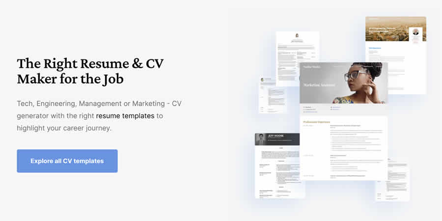  resume cv application app web-based