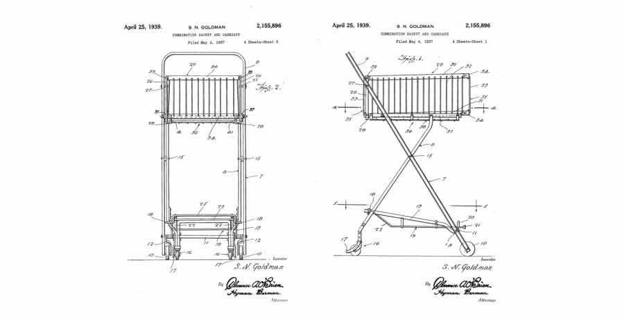 wireframe blueprint shopping cart Sylvan Goldman