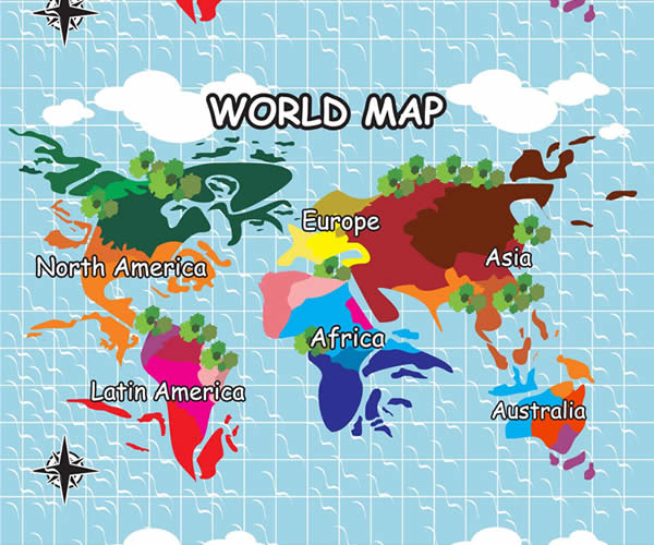 Fun World Map Illustration Free to Download