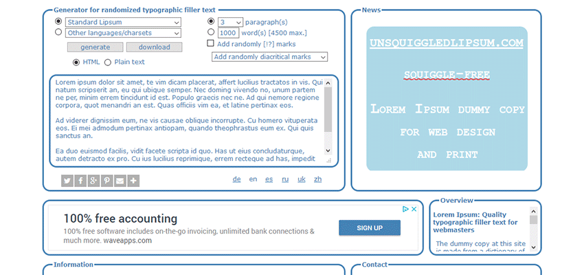 Professional Lorem Ipsum Generator for Typographers