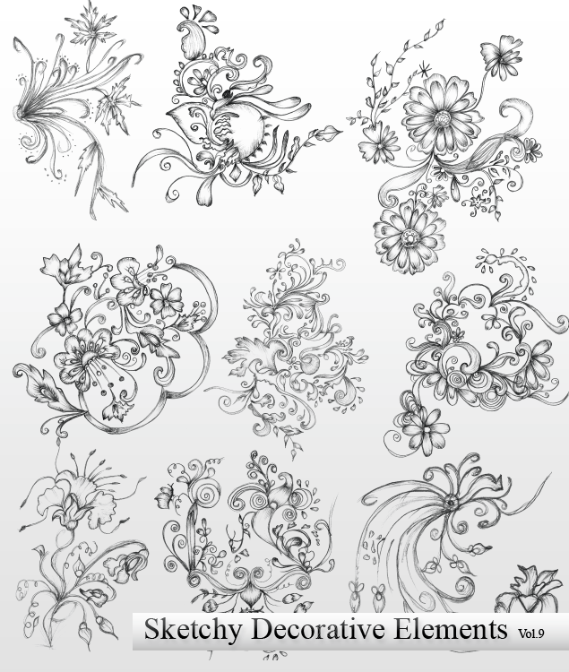 Vector Sketchy Decorative Elements Preview