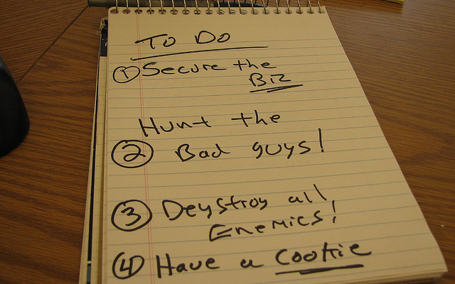 yellow paper notepad to-dos list time management